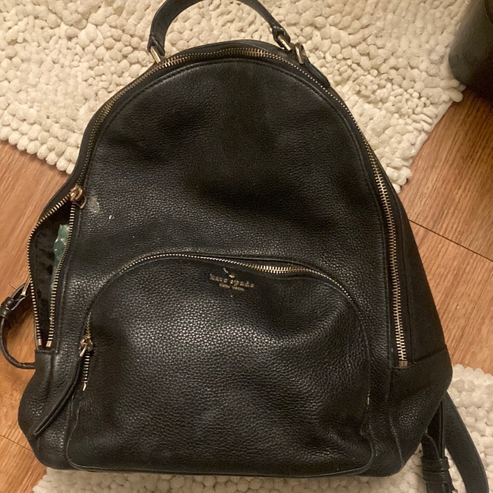 Kate Spade Black Leather Backpack